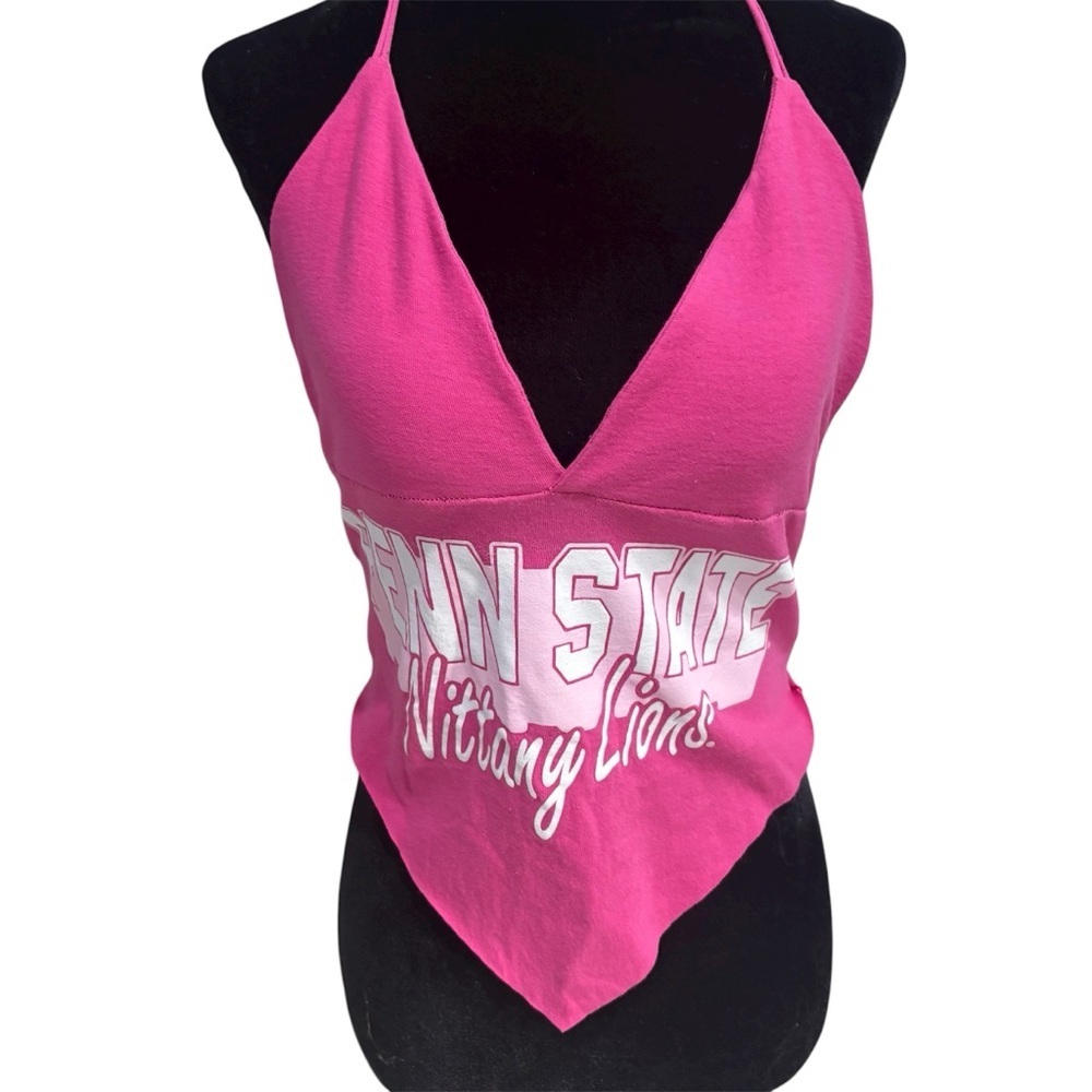Custom Upcycle Rework Pink Penn State Halter Top | PSU Nittany Lions Game Day